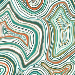 Abstract orange and green lines on White