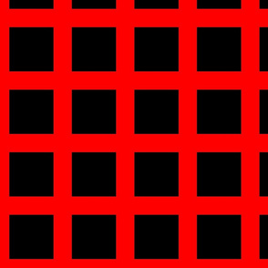 Red and black squares,yarns,geometric shapes 