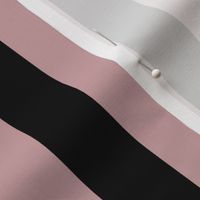Large Pale Mauve Awning Stripe Pattern Horizontal in Black