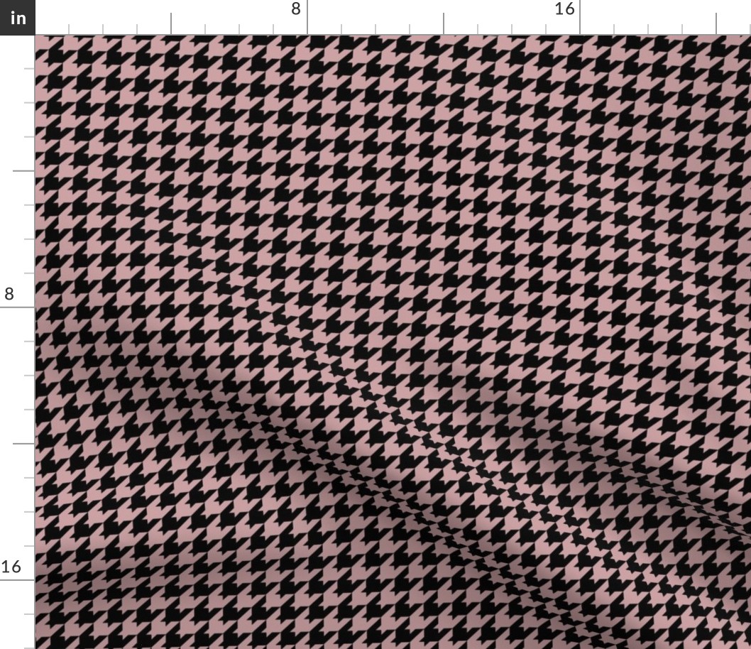 Houndstooth Pattern - Pale Mauve and Black