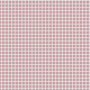 Small Grid Pattern - Pale Mauve with White Lines