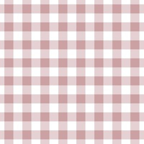 Gingham Pattern - Pale Mauve and White