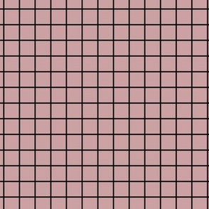 Grid Pattern - Pale Mauve with Black Lines