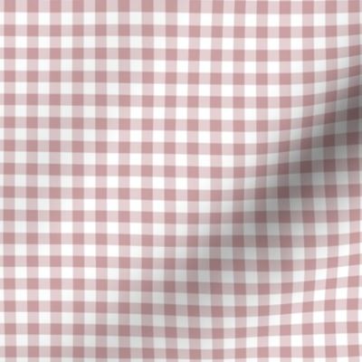 Small Gingham Pattern - Pale Mauve and White