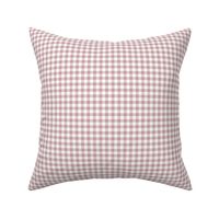 Small Gingham Pattern - Pale Mauve and White