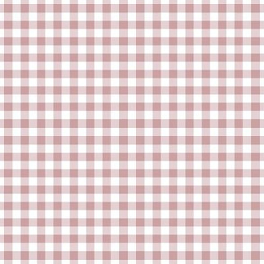 Small Gingham Pattern - Pale Mauve and White