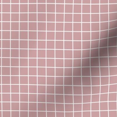 Grid Pattern - Pale Mauve with White Lines