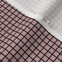 Small Grid Pattern - Pale Mauve with Black Lines