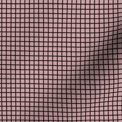 Small Grid Pattern - Pale Mauve with Black Lines