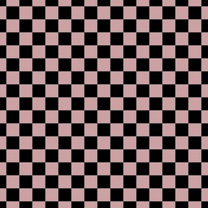 Checker Pattern - Pale Mauve and Black