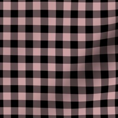 Gingham Pattern - Pale Mauve and Black
