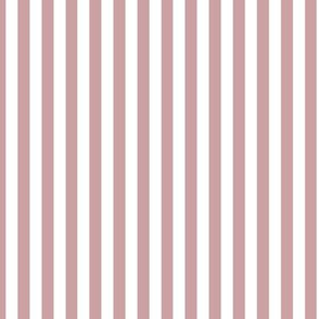 Pale Mauve Bengal Stripe Pattern Vertical in White