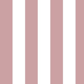 Large Pale Mauve Awning Stripe Pattern Vertical in White
