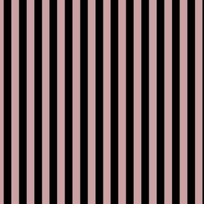 Pale Mauve Bengal Stripe Pattern Vertical in Black