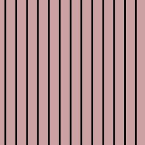Pale Mauve Pin Stripe Pattern Vertical in Black