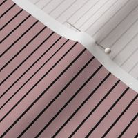 Small Pale Mauve Pin Stripe Pattern Horizontal in Black