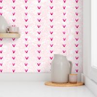 Watercolor Hearts Pink Stripe