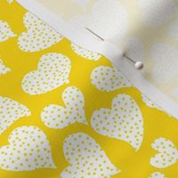 Dottie Hearts // White on Golden Yellow 