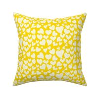 Dottie Hearts // White on Golden Yellow 