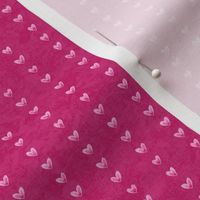 Watercolor Hearts Stripe Deep Pink