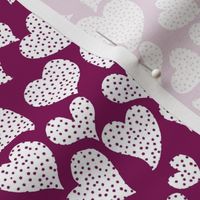 Dottie Hearts // White on Mulberry 