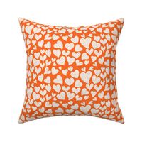 Dottie Hearts // White on Orange 