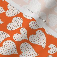 Dottie Hearts // White on Orange 