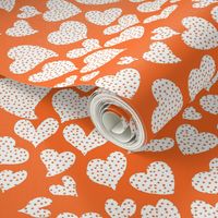 Dottie Hearts // White on Orange 