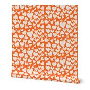 Dottie Hearts // White on Orange 