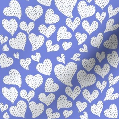 Dottie Hearts // White on Periwinkle 