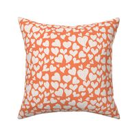 Dottie Hearts // White on Persimmon 