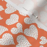 Dottie Hearts // White on Persimmon 