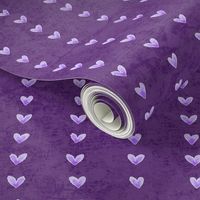 Watercolor Hearts Stripe Deep Purple