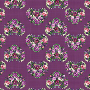 floral hearts on boysenberry