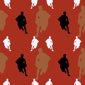 Simple seamless pattern of basketball player