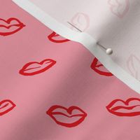 Kiss my lips diagonal romantic valentine love design minimalist flirt design pink red girls