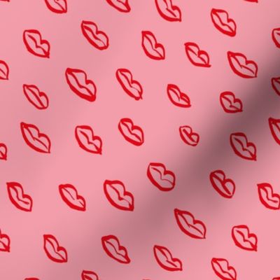 Kiss my lips diagonal romantic valentine love design minimalist flirt design pink red girls