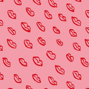 Kiss my lips diagonal romantic valentine love design minimalist flirt design pink red girls