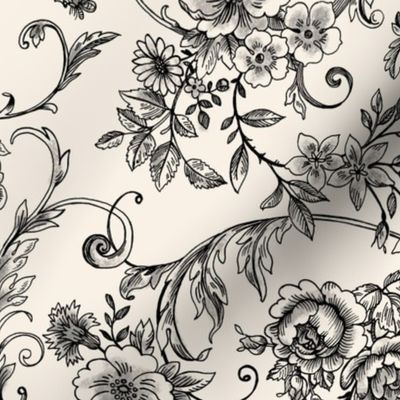 Rococo Toile Black Petite for Heidi and Cathy