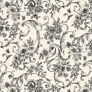 Rococo Toile Black Petite for Heidi and Cathy