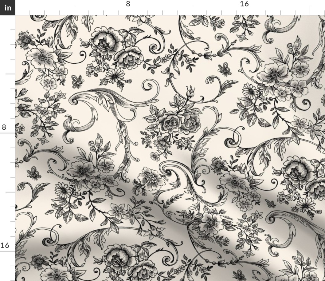 Rococo Toile Black Petite for Heidi and Cathy