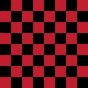 red bf1e2e and black checkerboard 1" squares - checkers chess games