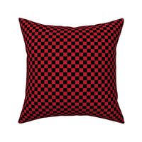 red bf1e2e and black checkerboard 1/2" squares - checkers chess games