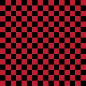red bf1e2e and black checkerboard 1/2" squares - checkers chess games