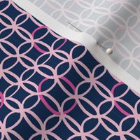  Interlocking Circles - Pink White & Blue -ch-ch