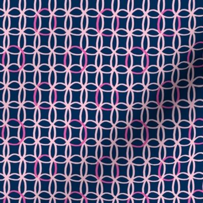  Interlocking Circles - Pink White & Blue -ch-ch