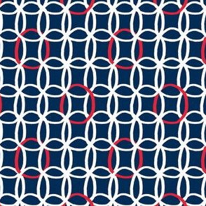  Interlocking Circles Red, White, Blue