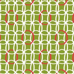 Green White Red Interlocking Circles  