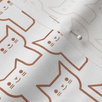 Continuous Line Cats Medium- Geometric Minimalist Cat- Sienna on White Medium- Face Mask