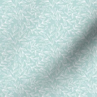 small scale - refined leaves - soft blue